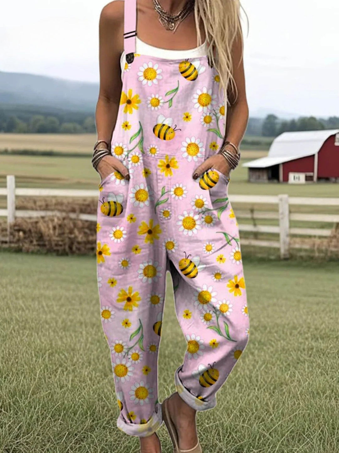 Violina - Classic Floral Vintage Jumpsuit