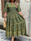 Sylpha - Elegant Ethnic Print Bohemian Dress