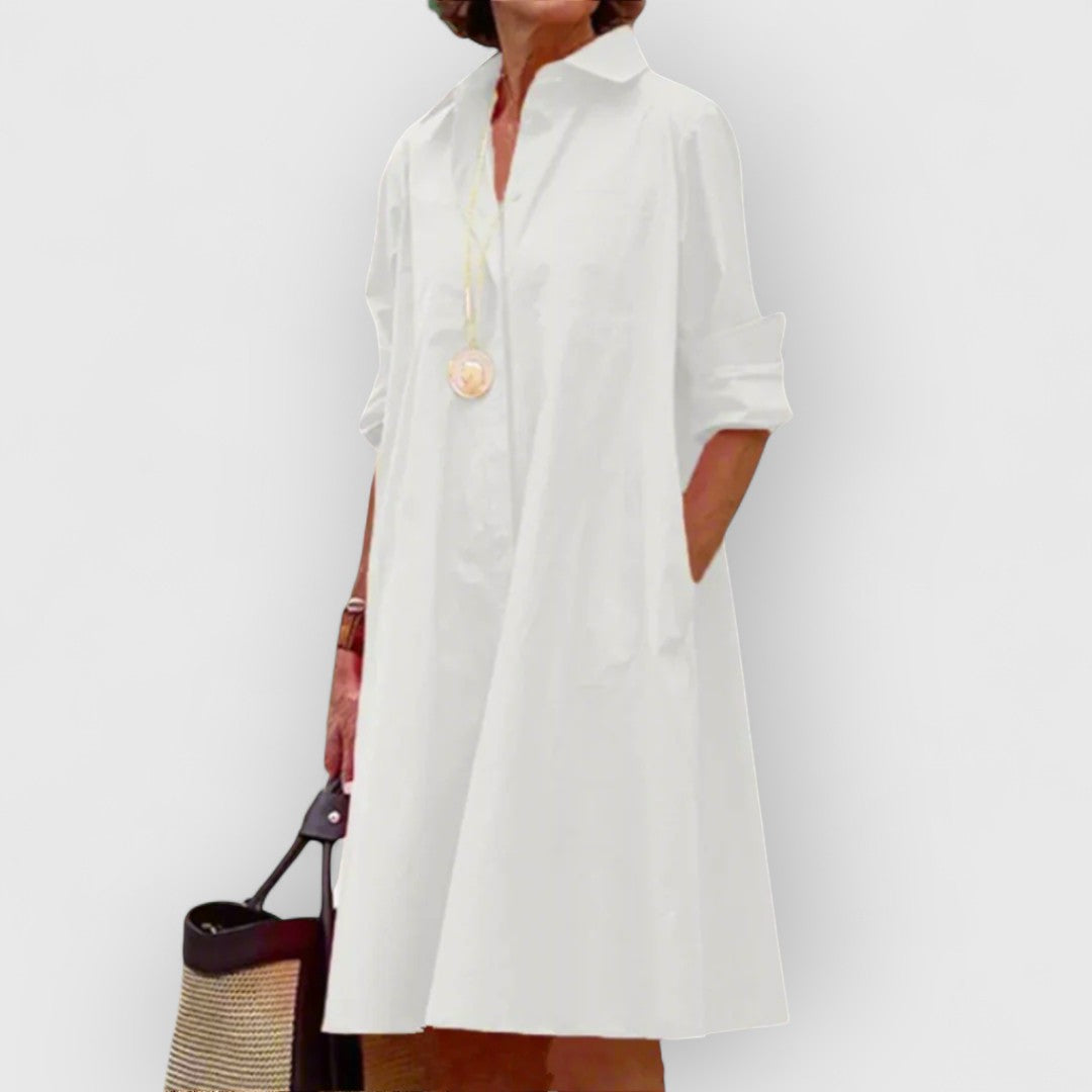 Odessa - Casual Women’s Lapel Shirt Dress