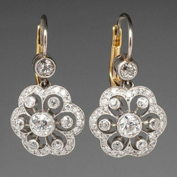 Naomi - Elegant Crystal Flower Earrings for Women