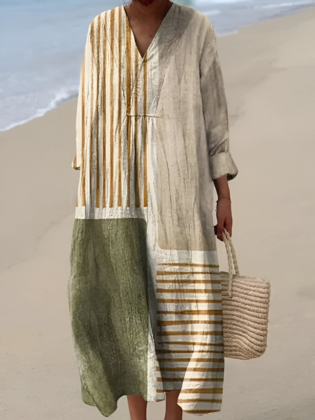 Juniper - Loose And Comfortable Stripe Beach Dress