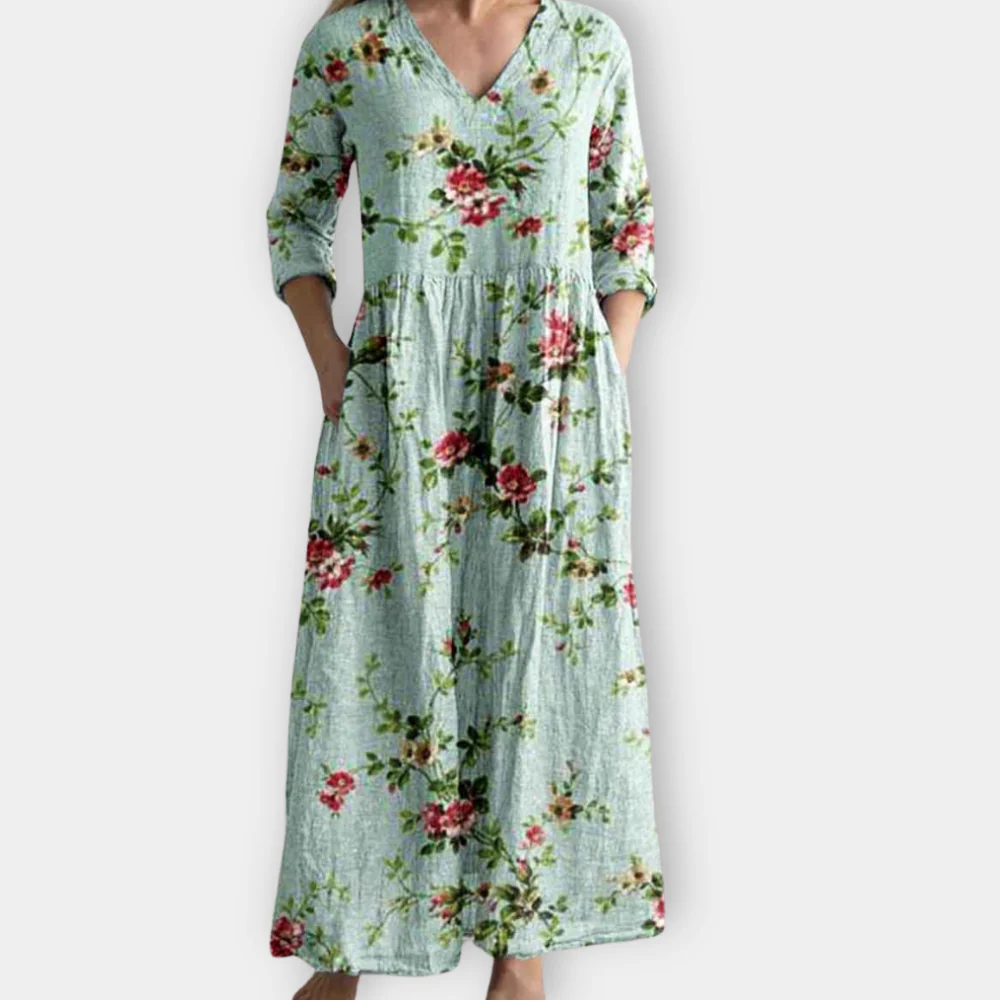 Amoret - Printed Casual Boho Maxi Dress