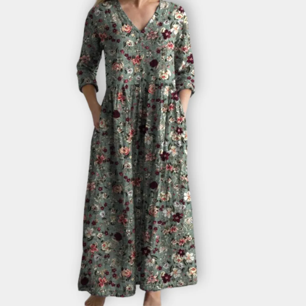 Lumina - Comfortable Printed Long Sleeve Dress