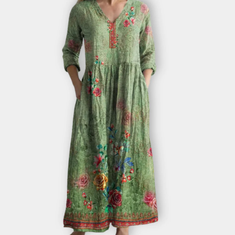 Zelia - Summer Floral Loose Maxi Dress