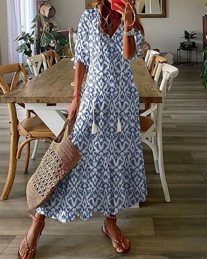 Rowena  - Floral Print Long Summer Dress