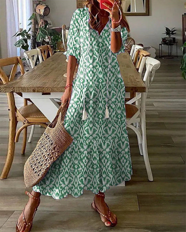 Rowena  - Floral Print Long Summer Dress