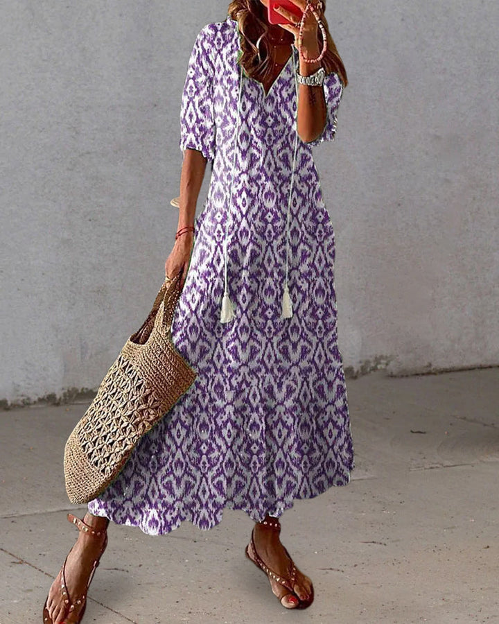 Rowena  - Floral Print Long Summer Dress