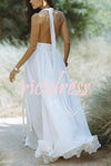 Faelina – Backless Halter Bandage Maxi Dress