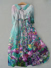 Tessa - Women's Lace-Up Waist Floral Print Dress
