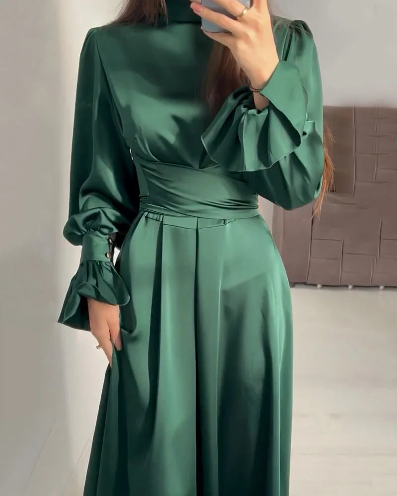 Kylie - Elegant Tossy Ruffled Bandage Maxi Dress