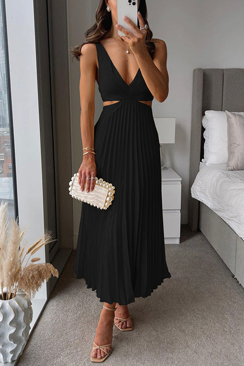 Hestara - Elegant Sleeveless V-Neck Dress