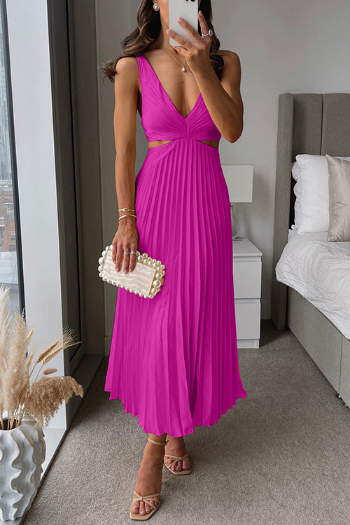 Hestara - Elegant Sleeveless V-Neck Dress