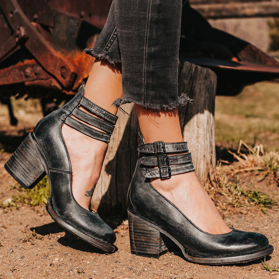Ever - Women’s Round Toe Chunky Heels