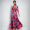 Juno - Women's Flared Floral Long Sleeve Dress