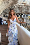 Noemi - Floral Print Spaghetti Straps Maxi Dress