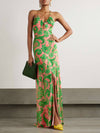 Zephyra - Chic Printed Side Cutout Maxi Dress