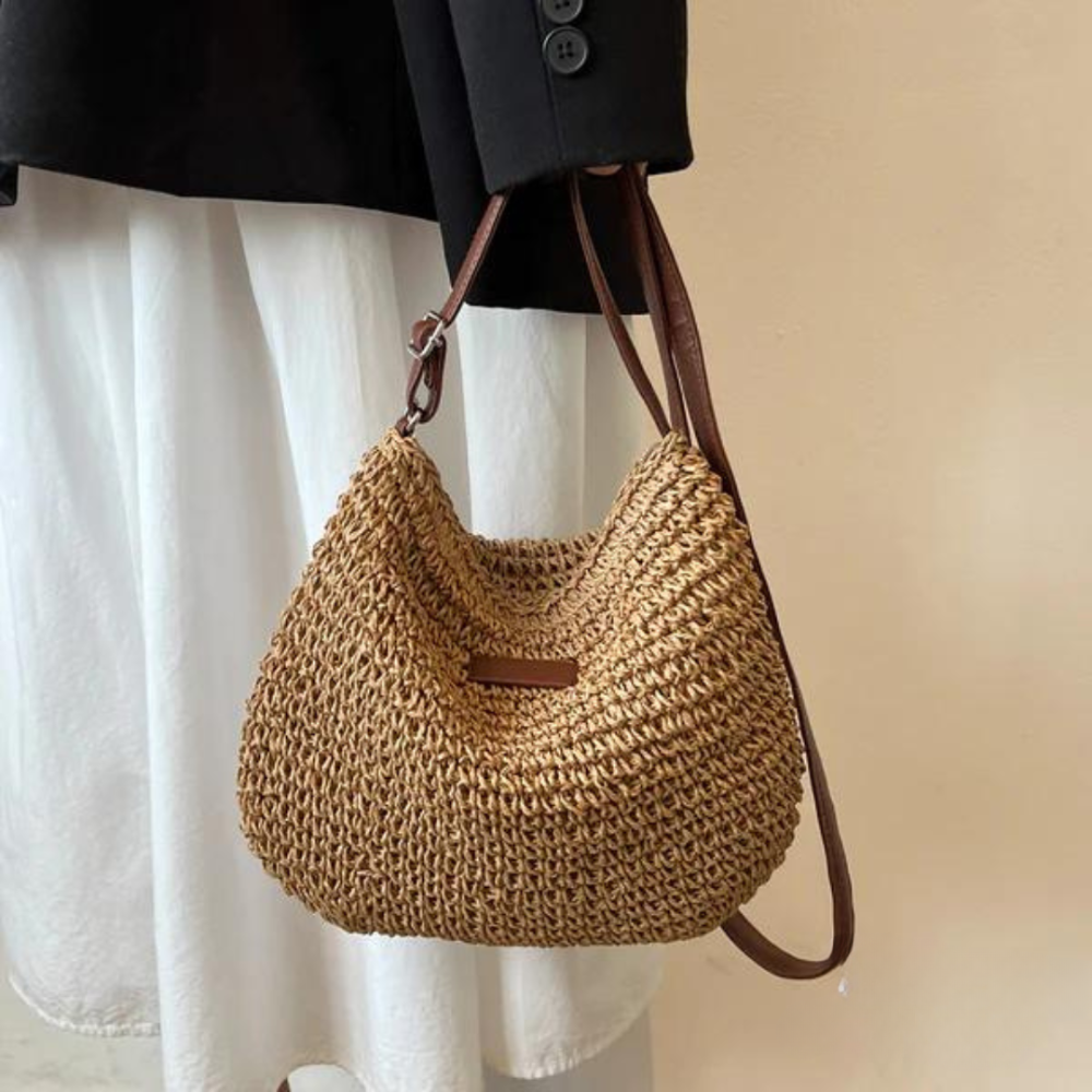 Mary - Retro Straw Sling Crossbody Bag