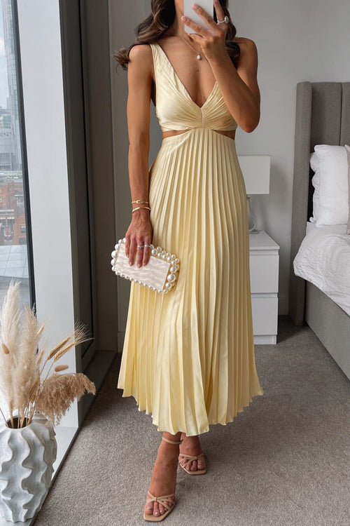 Hestara - Elegant Sleeveless V-Neck Dress