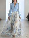 Alexa - Elegant Long Sleeve Floral Maxi Dress