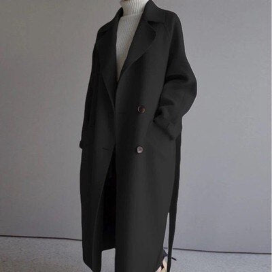 Hazel - Fashionable Woolen Coat Cozy Trendy & Timeless