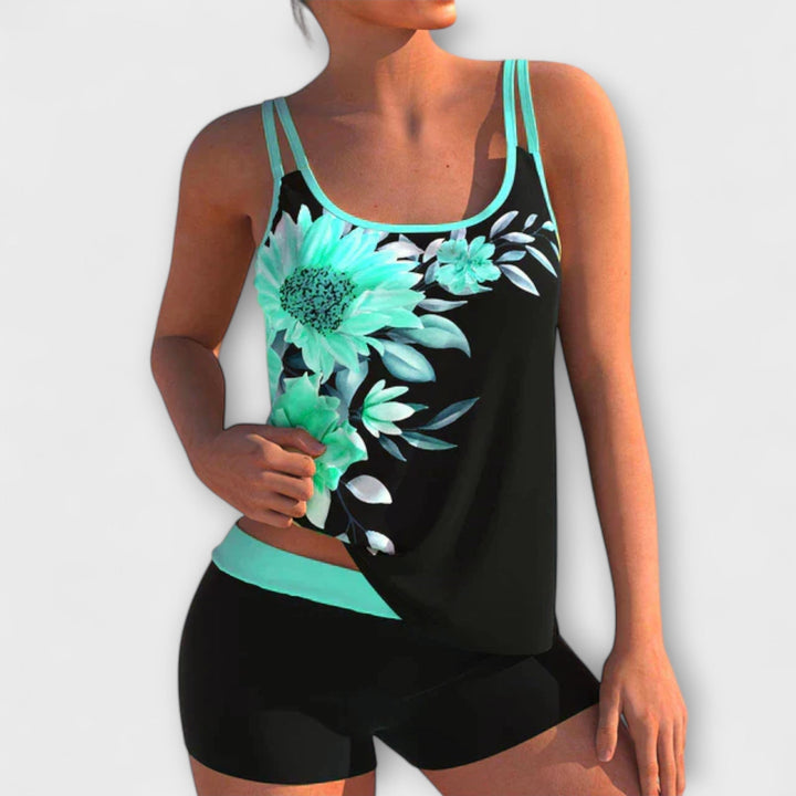 Edith - Floral Print Double-Strap Bikini Set