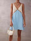 Sorrell - V-Neck Contrast Color Tank Mini Dress