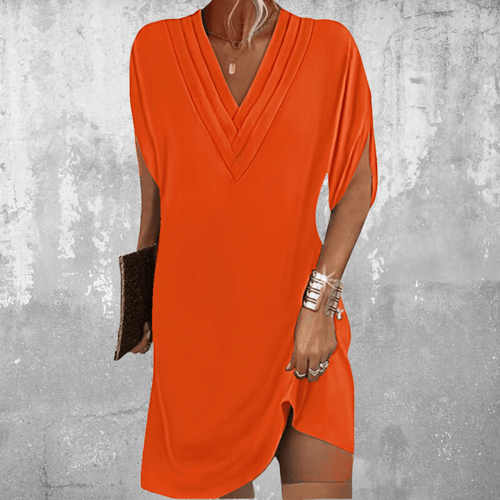 Zirelle - Elegant Multi-Layered V-Neck Dress