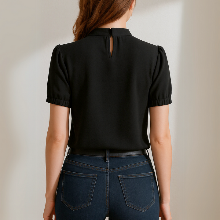 Mira - Elegant Slit Sleeves Pleated Blouse