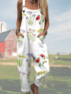 Winika - Women’s Retro Floral Print Jumpsuit