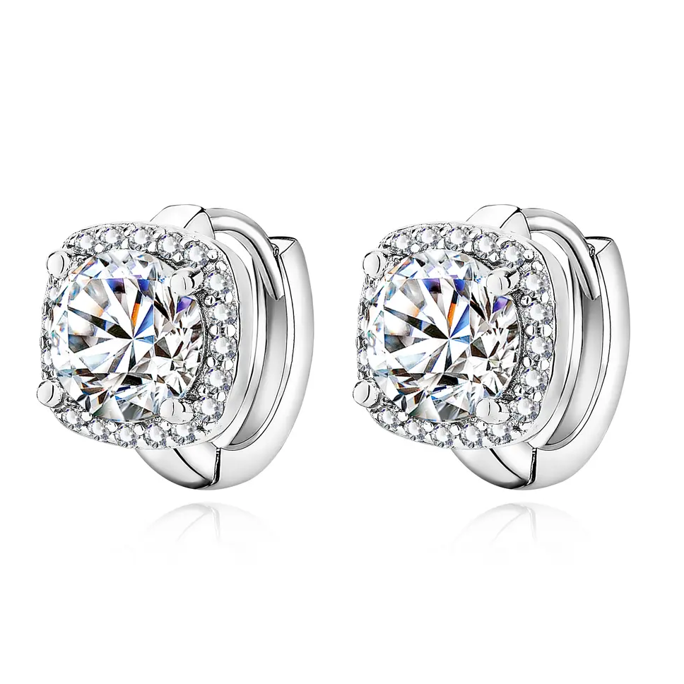 Kaede - Square Wrap Moissanite Hoop Earrings