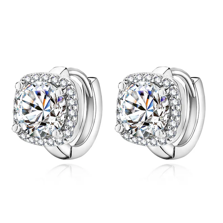 Kaede - Square Wrap Moissanite Hoop Earrings