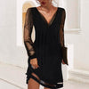 Kipling - Elegant V-Neck Sequins Midi Dress