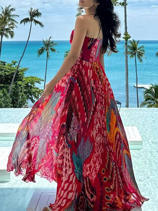 Ione - Bold Printed A-Line Maxi Dress