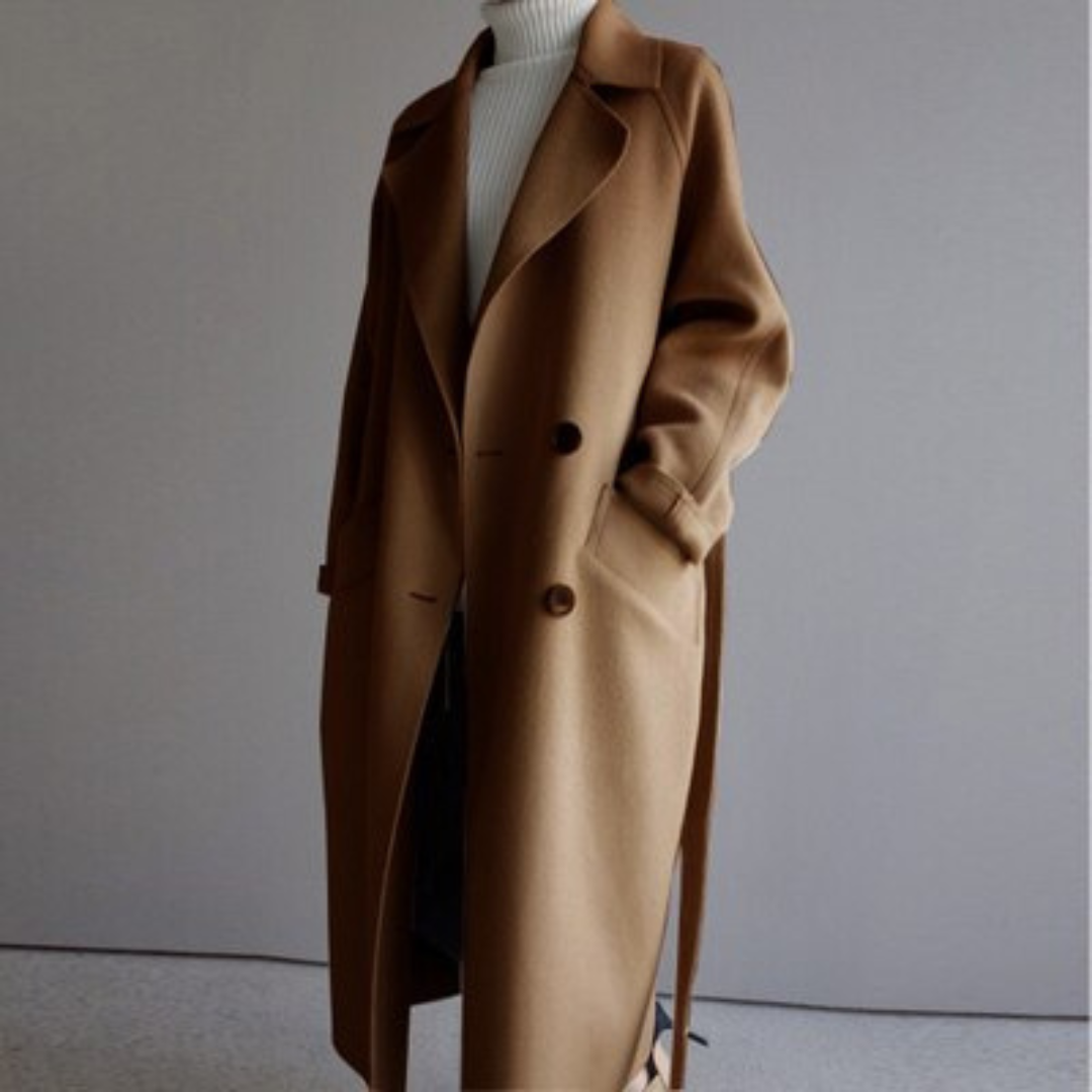 Hazel - Fashionable Woolen Coat Cozy Trendy & Timeless