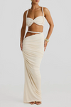 Naomi - Irregular Pleated Long Skirt Two-Piece Dress