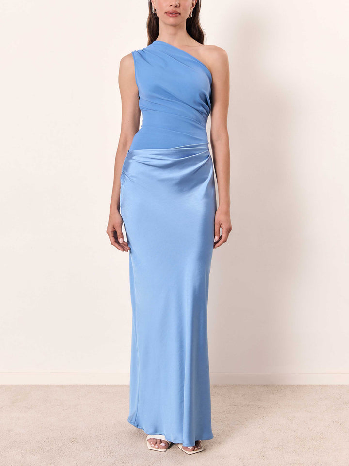 Elowen - Chic One-Shoulder Pleated Evening Maxi Dress