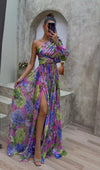 Alice - Flowy High Split Chiffon Maxi Dress