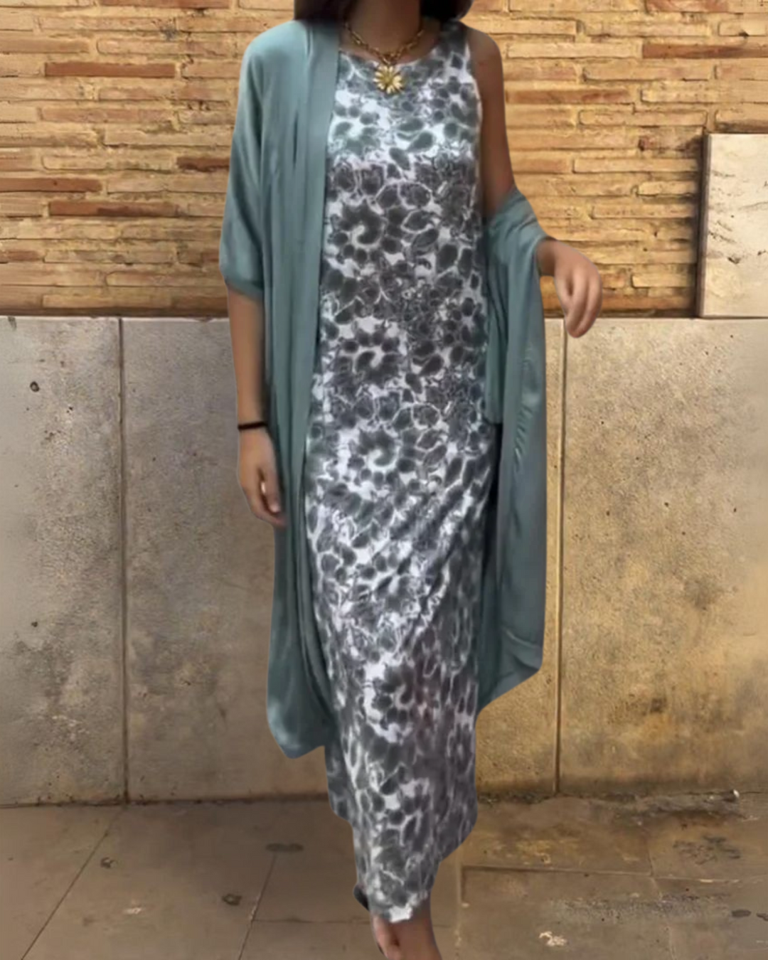 Tansy - Elegant Loose Cardigan Dress Set