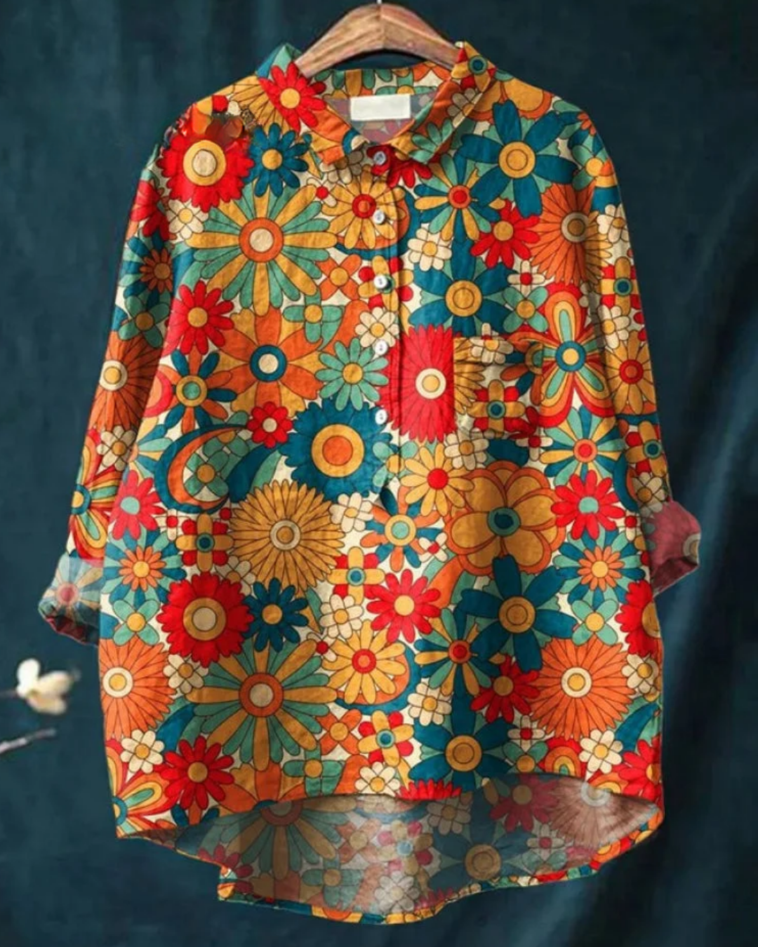 Antonella – Floral Cotton-Linen Shirt
