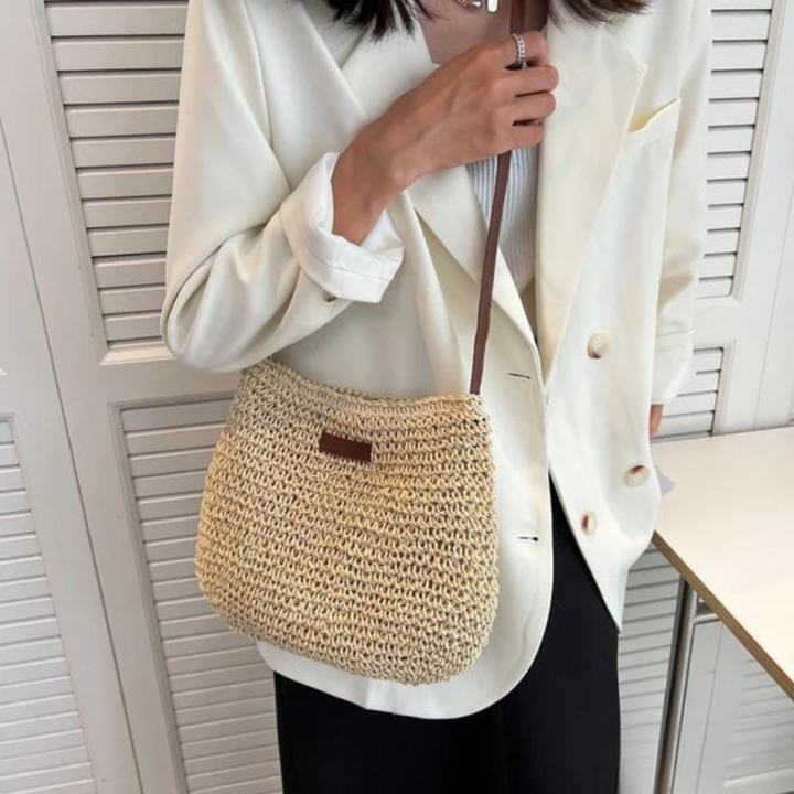 Mary - Retro Straw Sling Crossbody Bag