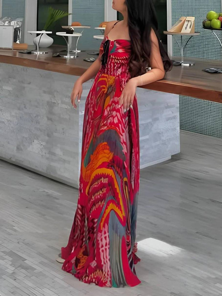 Ione - Bold Printed A-Line Maxi Dress