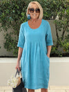 Noara - Casual Cotton Pocket Tunic Dress