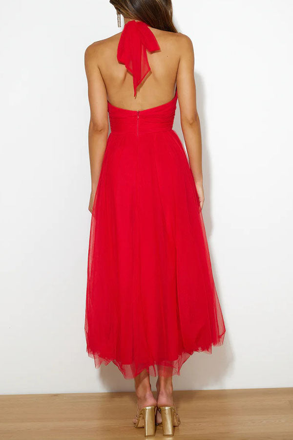 Jael - Elegant Mesh A-Line Evening Dress