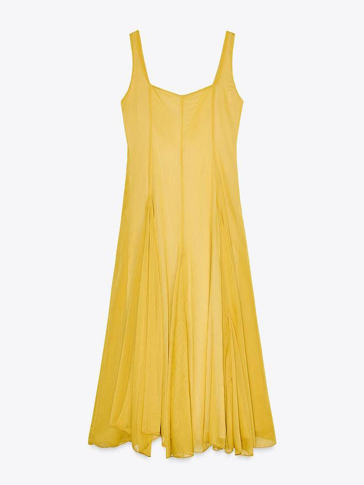 Gaia - Trendy Square Collar Sling Party Dress