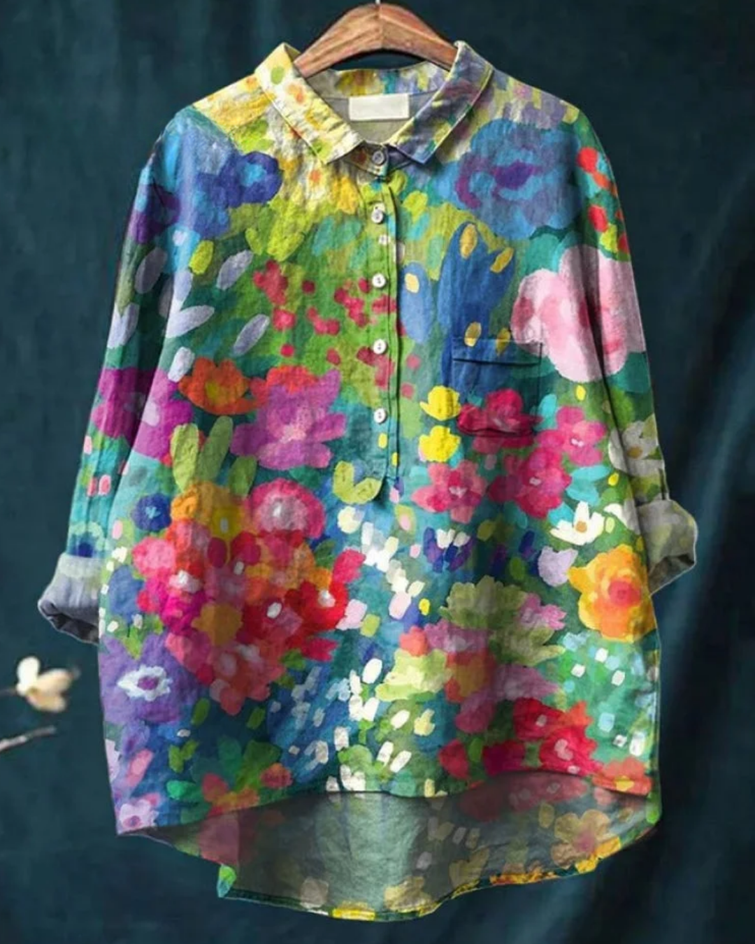 Antonella – Floral Cotton-Linen Shirt
