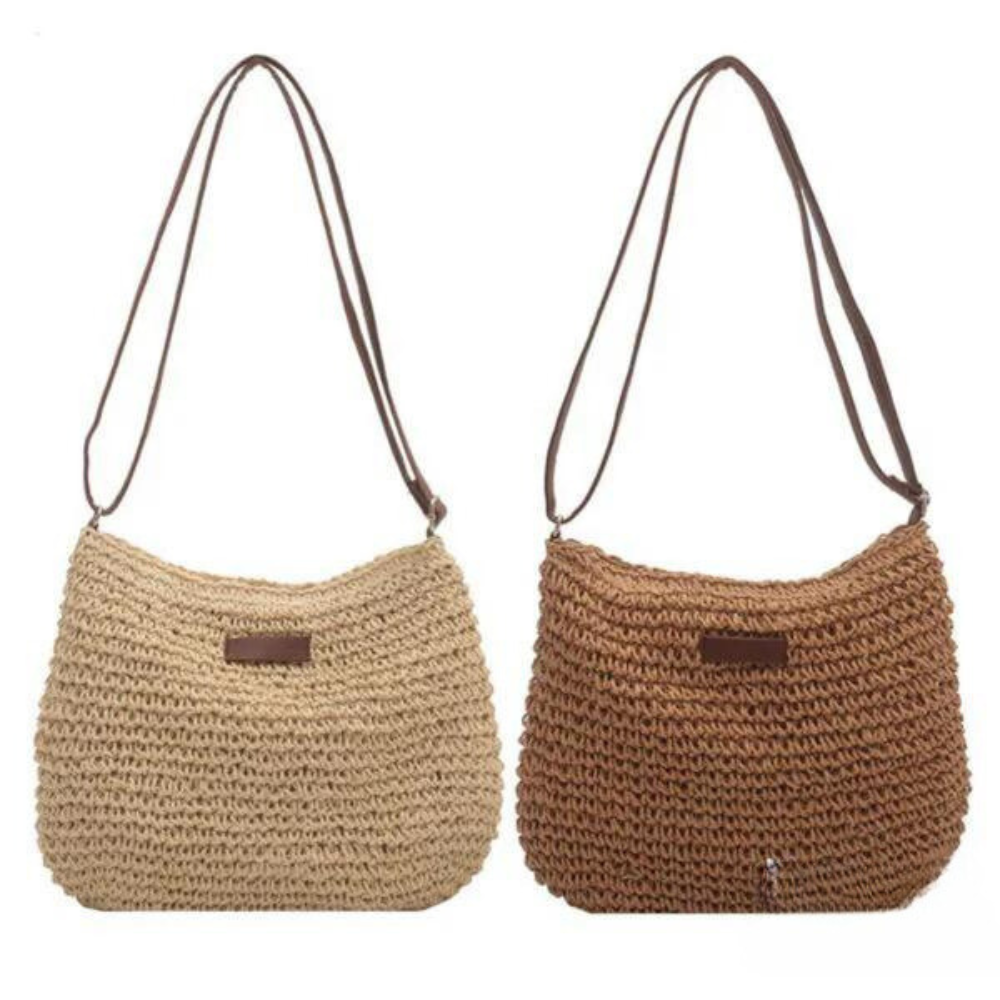 Mary - Retro Straw Sling Crossbody Bag