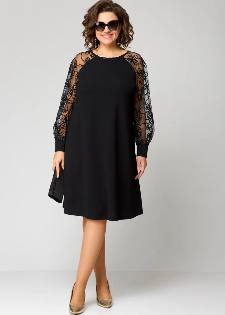 Elara - Lace-Sleeve Dress