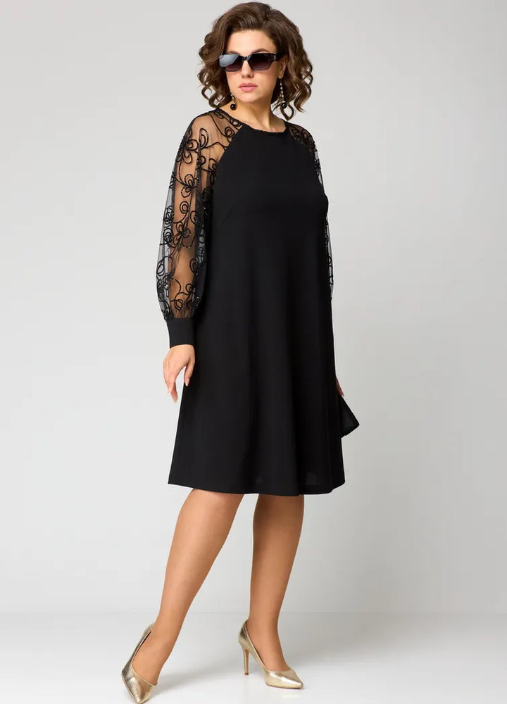 Elara - Lace-Sleeve Dress