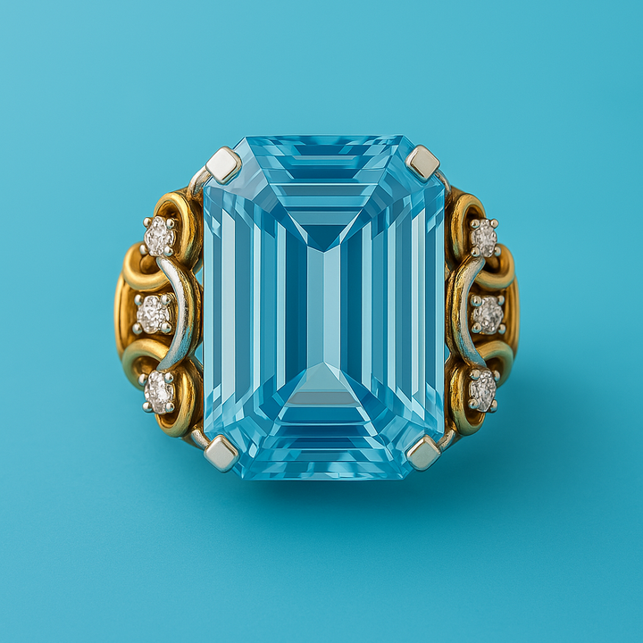 Melina - Vintage Blue Zircon Statement Ring
