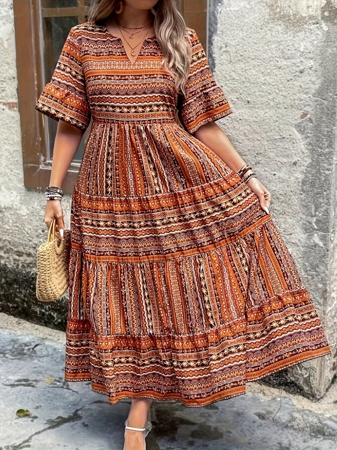 Marina - Ethnic Flowy Dress